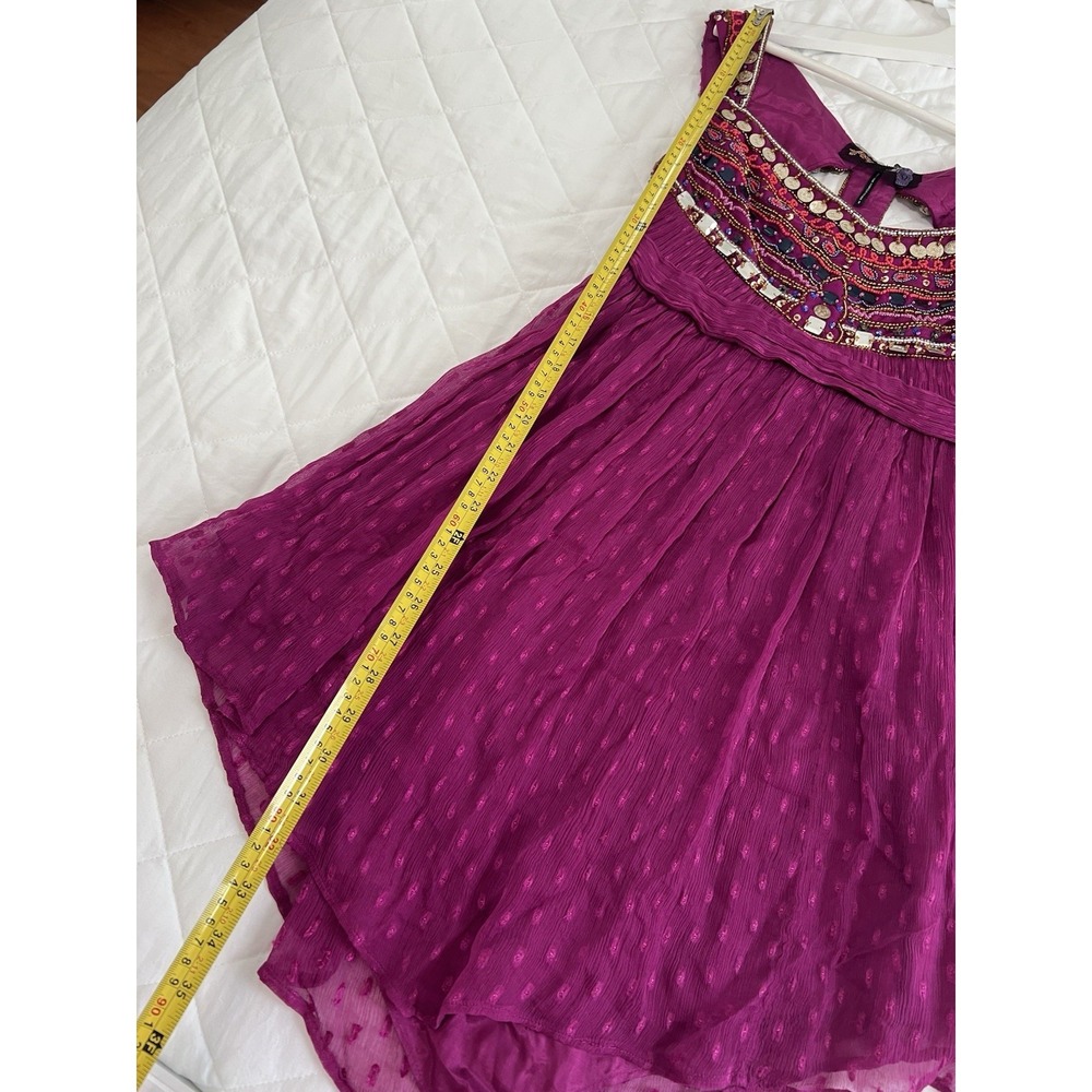 Free People Beaded Coin Dress Boho Fairycore Whimsigoth Festival Babydoll Gypsy - Picture 13 of 16